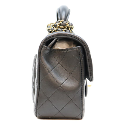 CHANEL シャネル AS2431 黒 ラム G金具 トップハンドル ミニマトラッセ20 ショルダーバッグ ショルダーバッグ