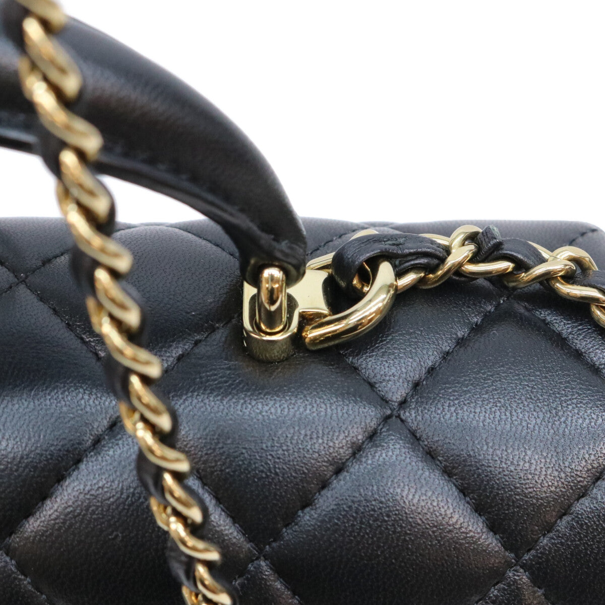 CHANEL シャネル AS2431 黒 ラム G金具 トップハンドル ミニマトラッセ20 ショルダーバッグ ショルダーバッグ