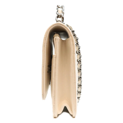 CHANEL シャネル AP3566 白 ラム SV金具 チェーントップハンドル チェーンウォレット ショルダーバッグ ショルダーバッグ