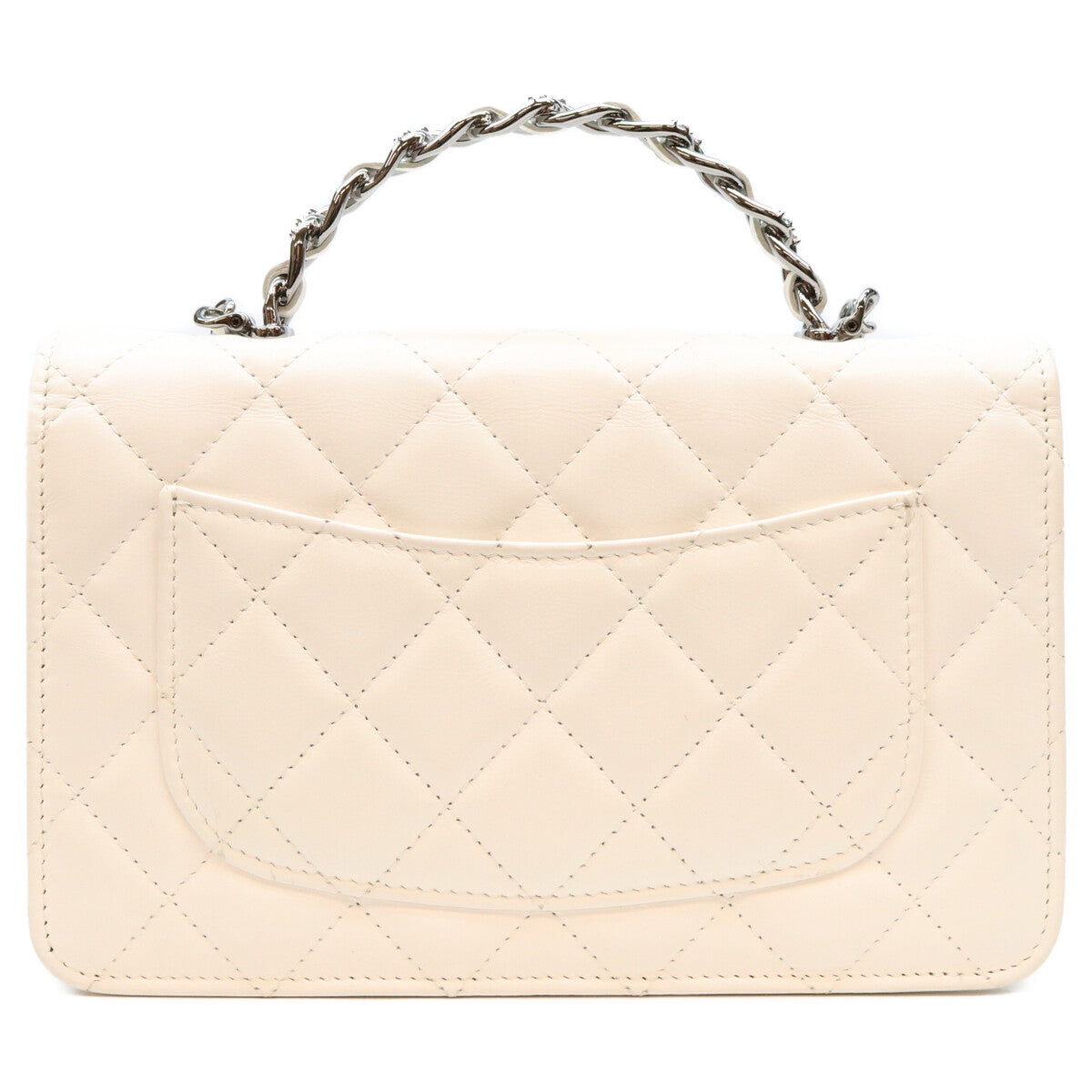 CHANEL シャネル AP3566 白 ラム SV金具 チェーントップハンドル チェーンウォレット ショルダーバッグ ショルダーバッグ