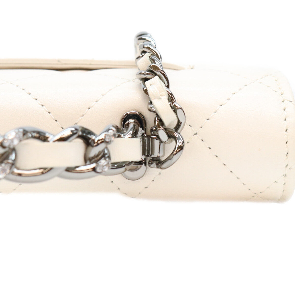 CHANEL シャネル AP3566 白 ラム SV金具 チェーントップハンドル チェーンウォレット ショルダーバッグ ショルダーバッグ