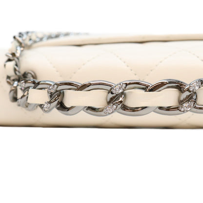 CHANEL シャネル AP3566 白 ラム SV金具 チェーントップハンドル チェーンウォレット ショルダーバッグ ショルダーバッグ