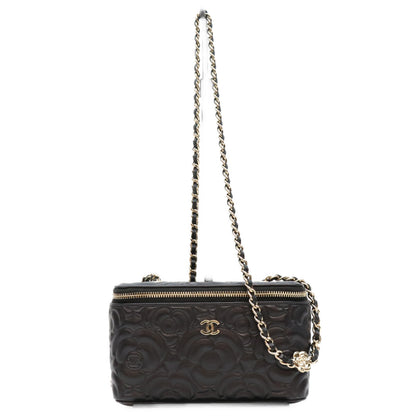 CHANEL シャネル 31番 AP2089 黒 カメリア エンボスレザー G金具 チェーンバニティ ショルダーバッグ ショルダーバッグ