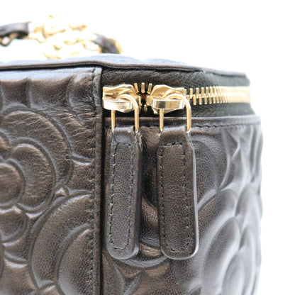 CHANEL シャネル 31番 AP2089 黒 カメリア エンボスレザー G金具 チェーンバニティ ショルダーバッグ ショルダーバッグ