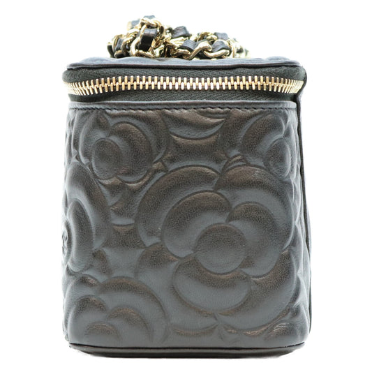 CHANEL シャネル 31番 AP2089 黒 カメリア エンボスレザー G金具 チェーンバニティ ショルダーバッグ ショルダーバッグ