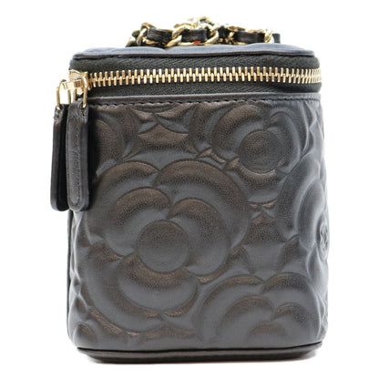 CHANEL シャネル 31番 AP2089 黒 カメリア エンボスレザー G金具 チェーンバニティ ショルダーバッグ ショルダーバッグ