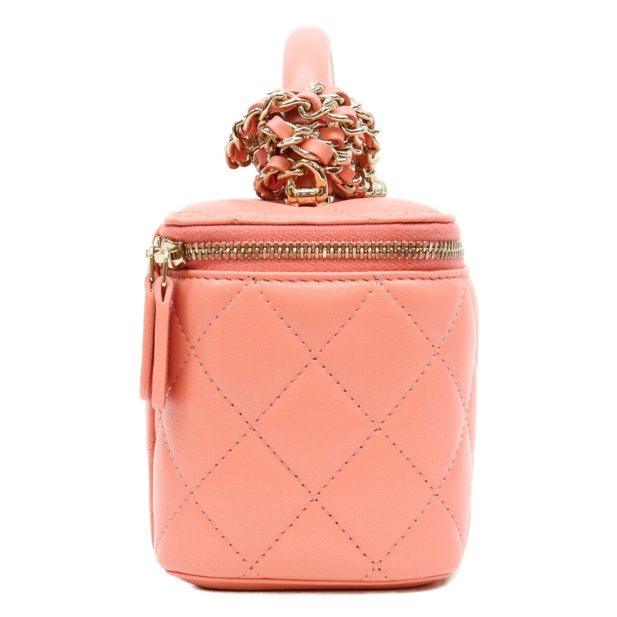 CHANEL シャネル AP2199 ピンク ラム G金具 トップハンドルバニティ ショルダーバッグ ショルダーバッグ