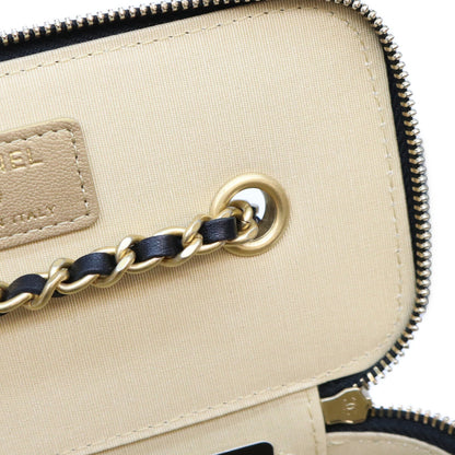 CHANEL シャネル 31番 AP2303 黒 ラム G金具 ココボール/パールクラッシュ バニティショルダーバッグ ショルダーバッグ