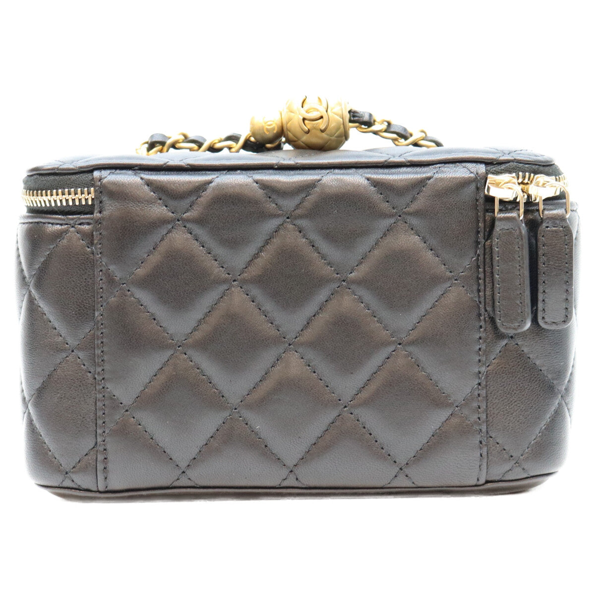 CHANEL シャネル 31番 AP2303 黒 ラム G金具 ココボール/パールクラッシュ バニティショルダーバッグ ショルダーバッグ