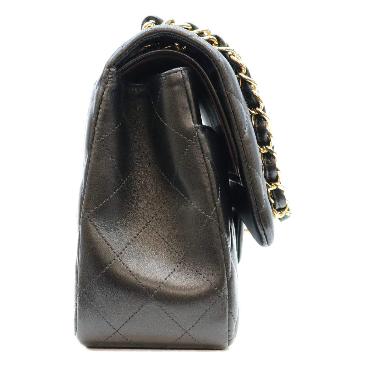 CHANEL シャネル 14番 A58600 黒 ラム G金具 Wフラップ デカマトラッセ30 ショルダーバック ショルダーバッグ