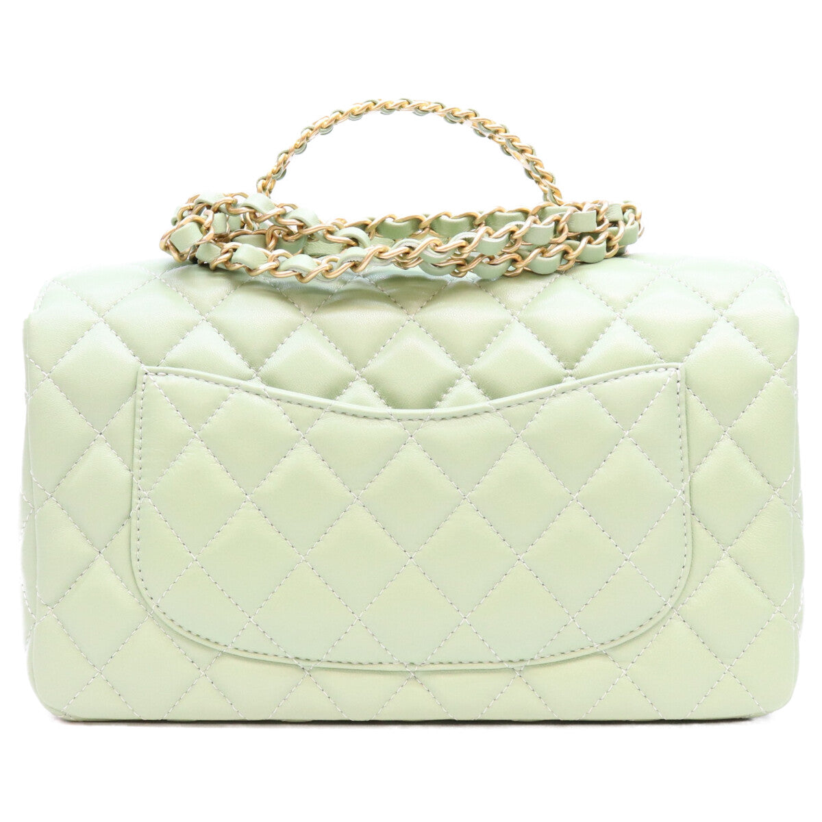 CHANEL シャネル ミントグリーン ラム G金具 チェーントップハンドル マトラッセ23 ショルダーバッグ ショルダーバッグ