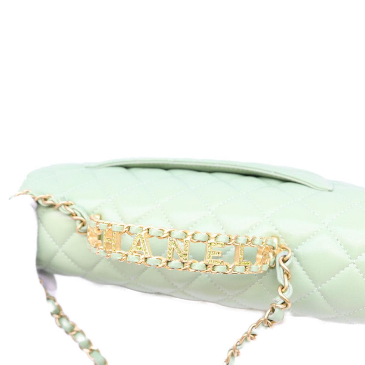 CHANEL シャネル ミントグリーン ラム G金具 チェーントップハンドル マトラッセ23 ショルダーバッグ ショルダーバッグ