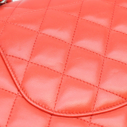 CHANEL シャネル 18番 A58600 赤 ラム SV金具 Wフラップ デカマトラッセ30 ショルダーバッグ ショルダーバッグ