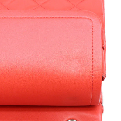CHANEL シャネル 18番 A58600 赤 ラム SV金具 Wフラップ デカマトラッセ30 ショルダーバッグ ショルダーバッグ