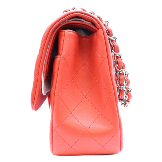 CHANEL シャネル 18番 A58600 赤 ラム SV金具 Wフラップ デカマトラッセ30 ショルダーバッグ ショルダーバッグ