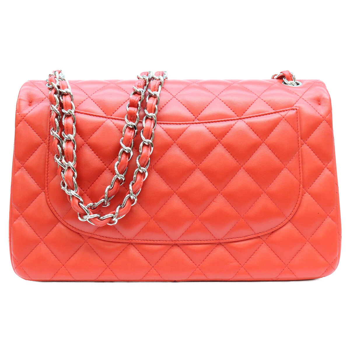 CHANEL シャネル 18番 A58600 赤 ラム SV金具 Wフラップ デカマトラッセ30 ショルダーバッグ ショルダーバッグ