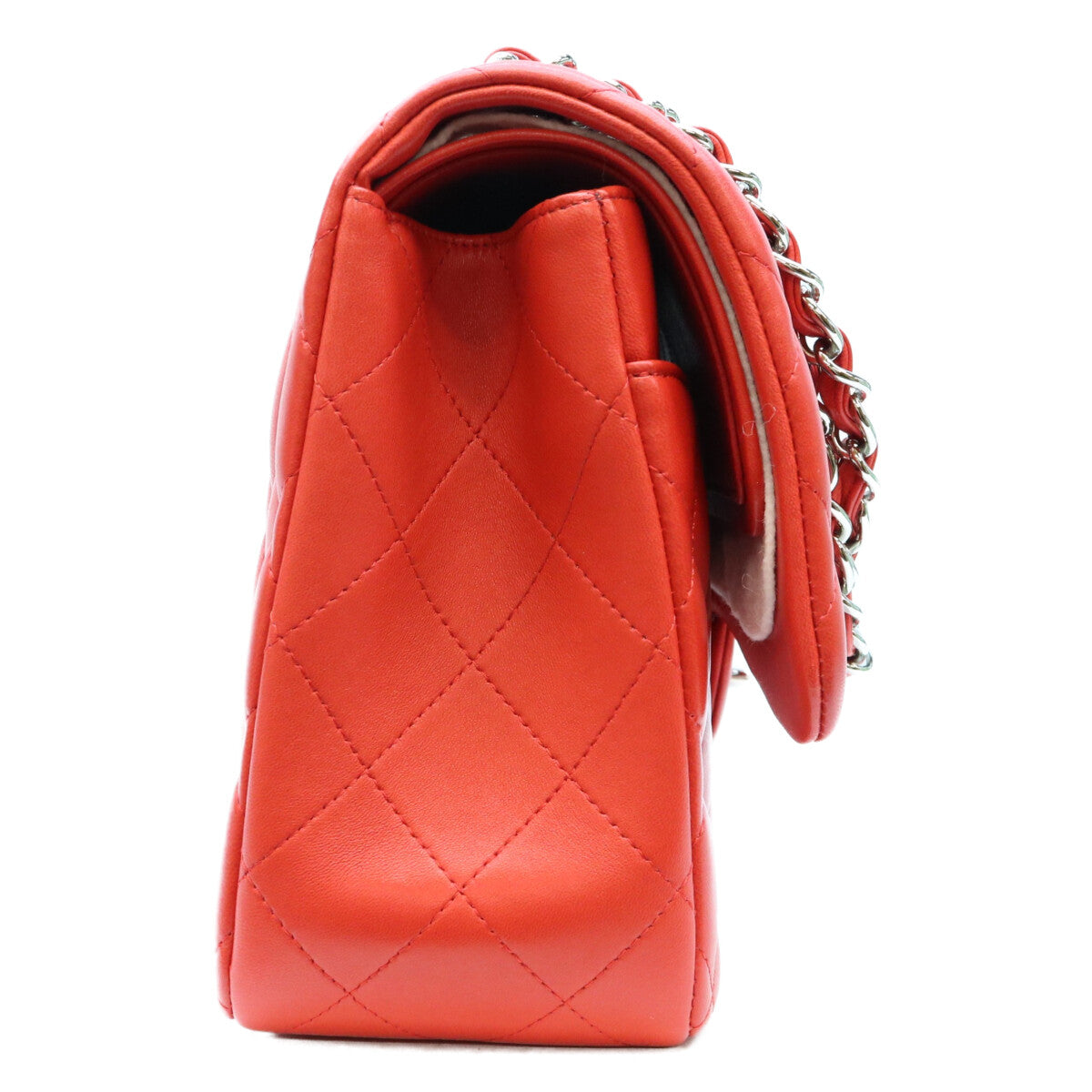 CHANEL シャネル 18番 A58600 赤 ラム SV金具 Wフラップ デカマトラッセ30 ショルダーバッグ ショルダーバッグ