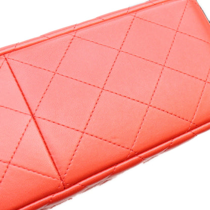 CHANEL シャネル 18番 A58600 赤 ラム SV金具 Wフラップ デカマトラッセ30 ショルダーバッグ ショルダーバッグ