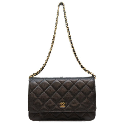 CHANEL シャネル AP0250 黒 タムレスクラシック キャビア G金具 チェーンウォレット ショルダーバッグ