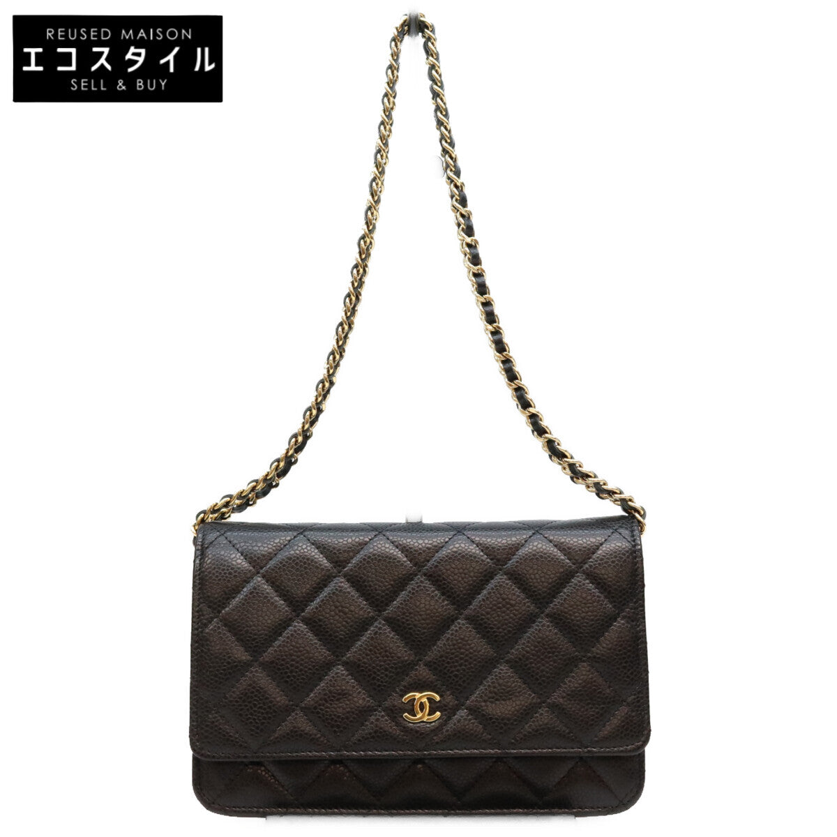 CHANEL シャネル AP0250 黒 タムレスクラシック キャビア G金具 チェーンウォレット ショルダーバッグ