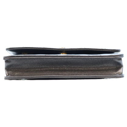 CHANEL シャネル 黒 タムレスクラシック キャビア G金具 ハーフラインストーン チェーンウォレット ショルダーバッグ