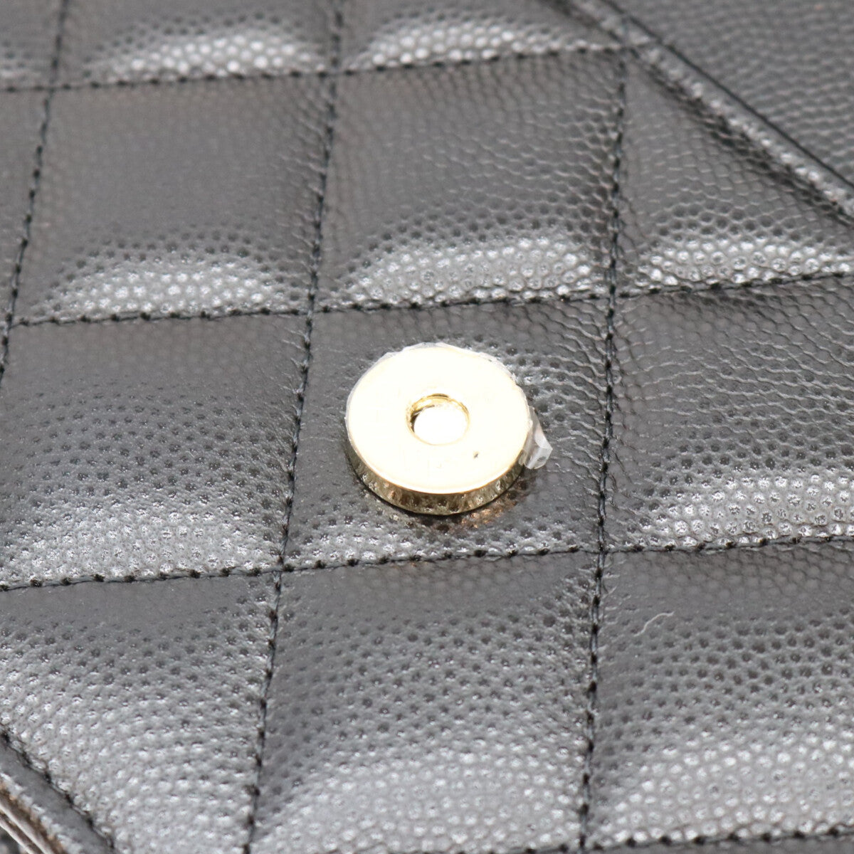 CHANEL シャネル 黒 タムレスクラシック キャビア G金具 ハーフラインストーン チェーンウォレット ショルダーバッグ