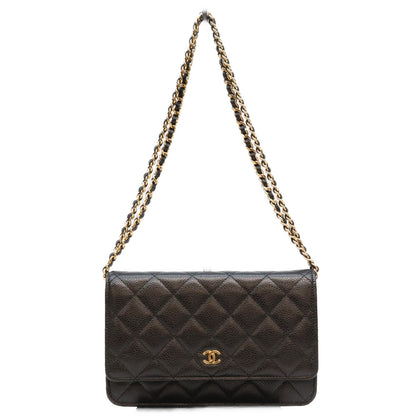 CHANEL シャネル AP0250 黒 タムレスクラシック キャビア G金具 チェーンウォレット ショルダーバッグ