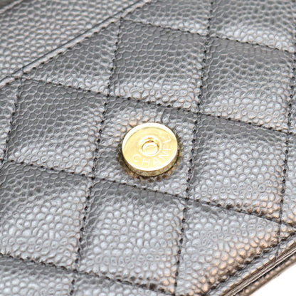 CHANEL シャネル AP0250 黒 タムレスクラシック キャビア G金具 チェーンウォレット ショルダーバッグ
