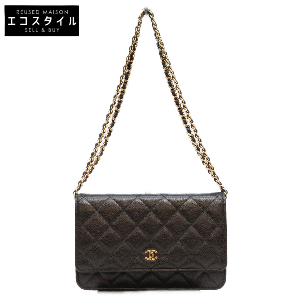 CHANEL シャネル AP0250 黒 タムレスクラシック キャビア G金具 チェーンウォレット ショルダーバッグ