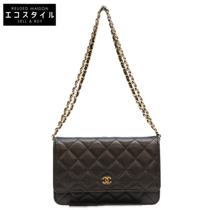 CHANEL シャネル AP0250 黒 タムレスクラシック キャビア G金具 チェーンウォレット ショルダーバッグ