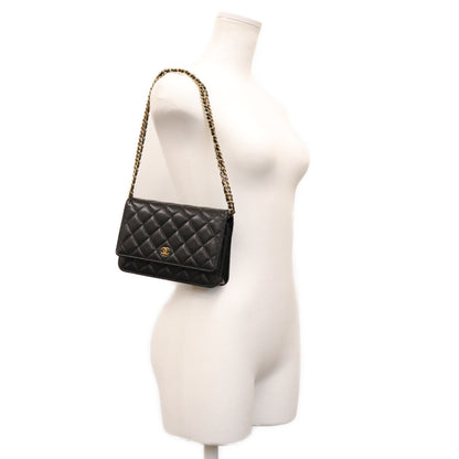 CHANEL シャネル AP0250 黒 タムレスクラシック キャビア G金具 チェーンウォレット ショルダーバッグ