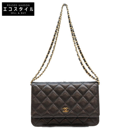 CHANEL シャネル AP0250 黒 タムレスクラシック キャビア G金具 チェーンウォレット ショルダーバッグ