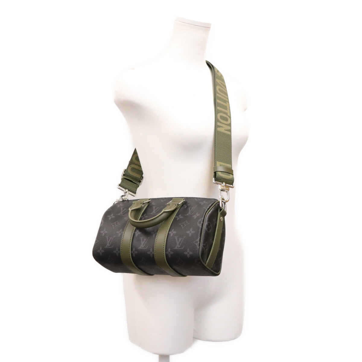 LOUIS VUITTON ルイヴィトン M28638 モノグラムエクリプス カーキグリーン キーポルバンドリエール25 ボストンバッグ ショルダーバッグ
