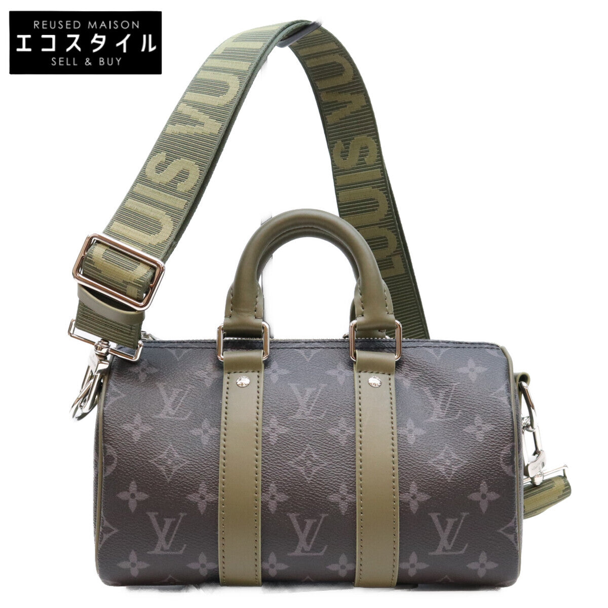 LOUIS VUITTON ルイヴィトン M28638 モノグラムエクリプス カーキグリーン キーポルバンドリエール25 ボストンバッグ ショルダーバッグ
