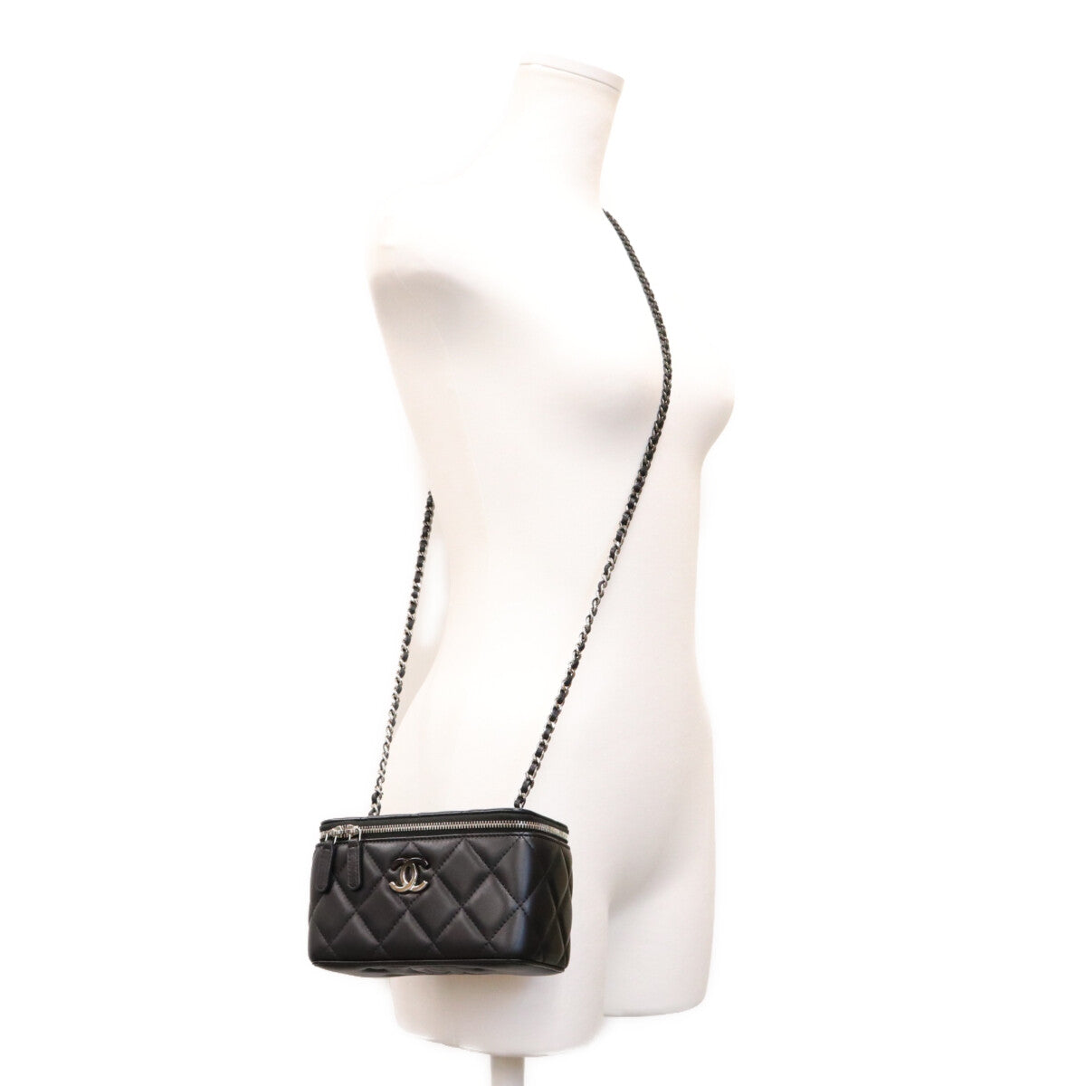 CHANEL シャネル AP3697 黒 黒×SV金具 ビッグココマーク バニティ ショルダーバッグ ショルダーバッグ