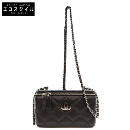 CHANEL シャネル AP3697 黒 黒×SV金具 ビッグココマーク バニティ ショルダーバッグ ショルダーバッグ