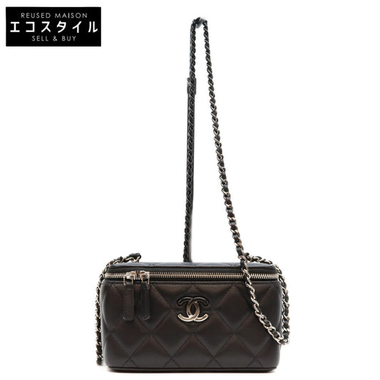 CHANEL シャネル AP3697 黒 黒×SV金具 ビッグココマーク バニティ ショルダーバッグ ショルダーバッグ
