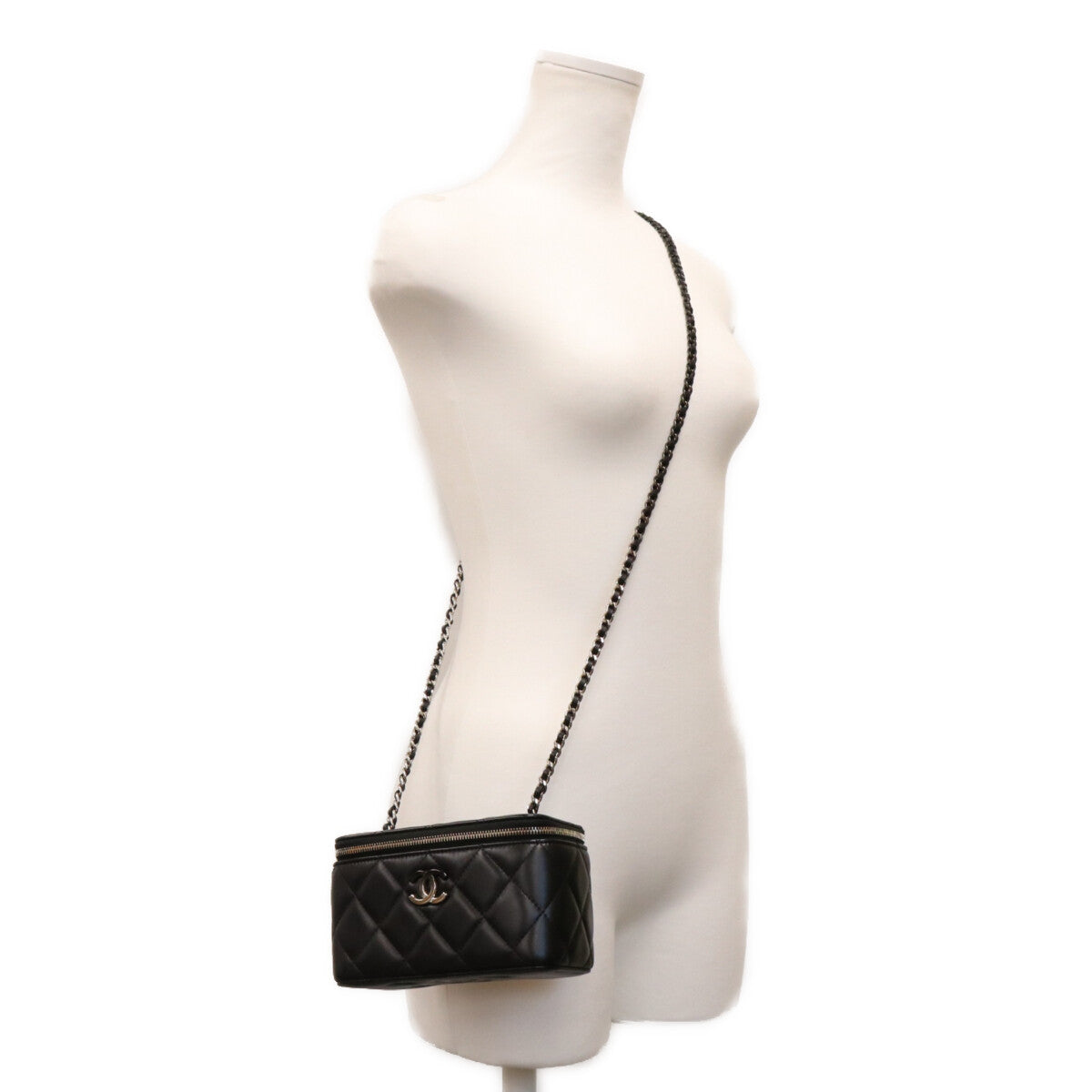 CHANEL シャネル AP3697 黒 黒×SV金具 ビッグココマーク バニティ ショルダーバッグ ショルダーバッグ