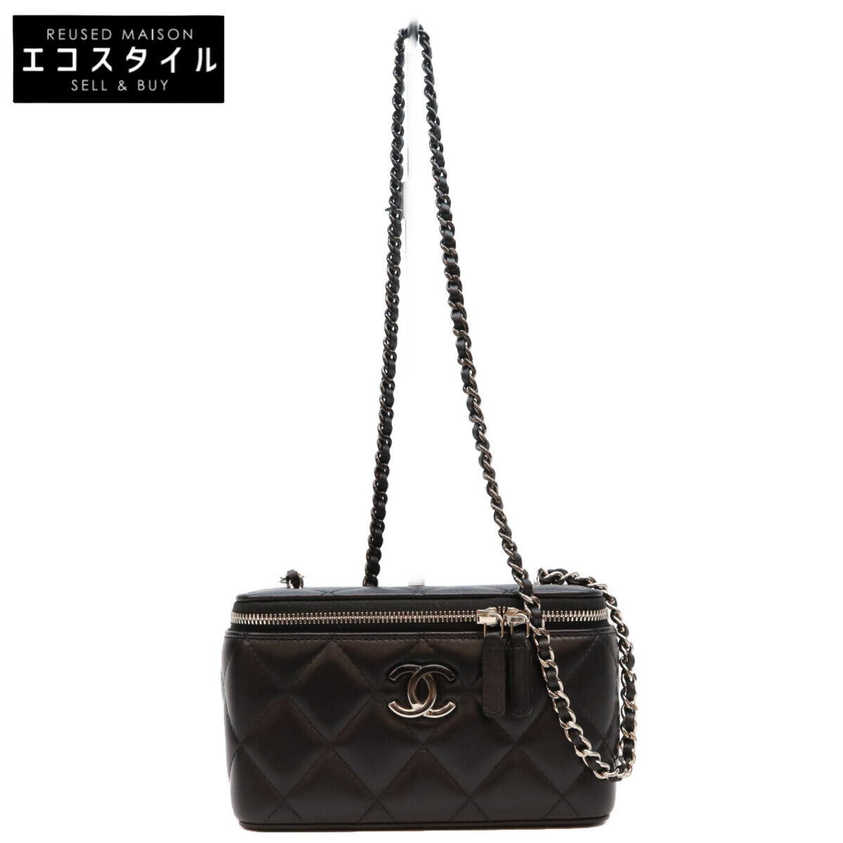 CHANEL シャネル AP3697 黒 黒×SV金具 ビッグココマーク バニティ ショルダーバッグ ショルダーバッグ