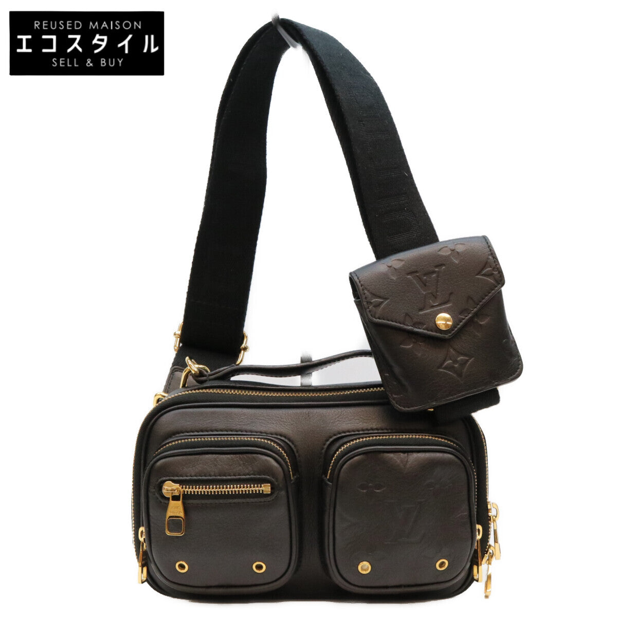 LOUIS VUITTON ルイヴィトン M80450 カーフ 黒 ユーティリティ クロスボディ ショルダーバッグ ショルダーバッグ