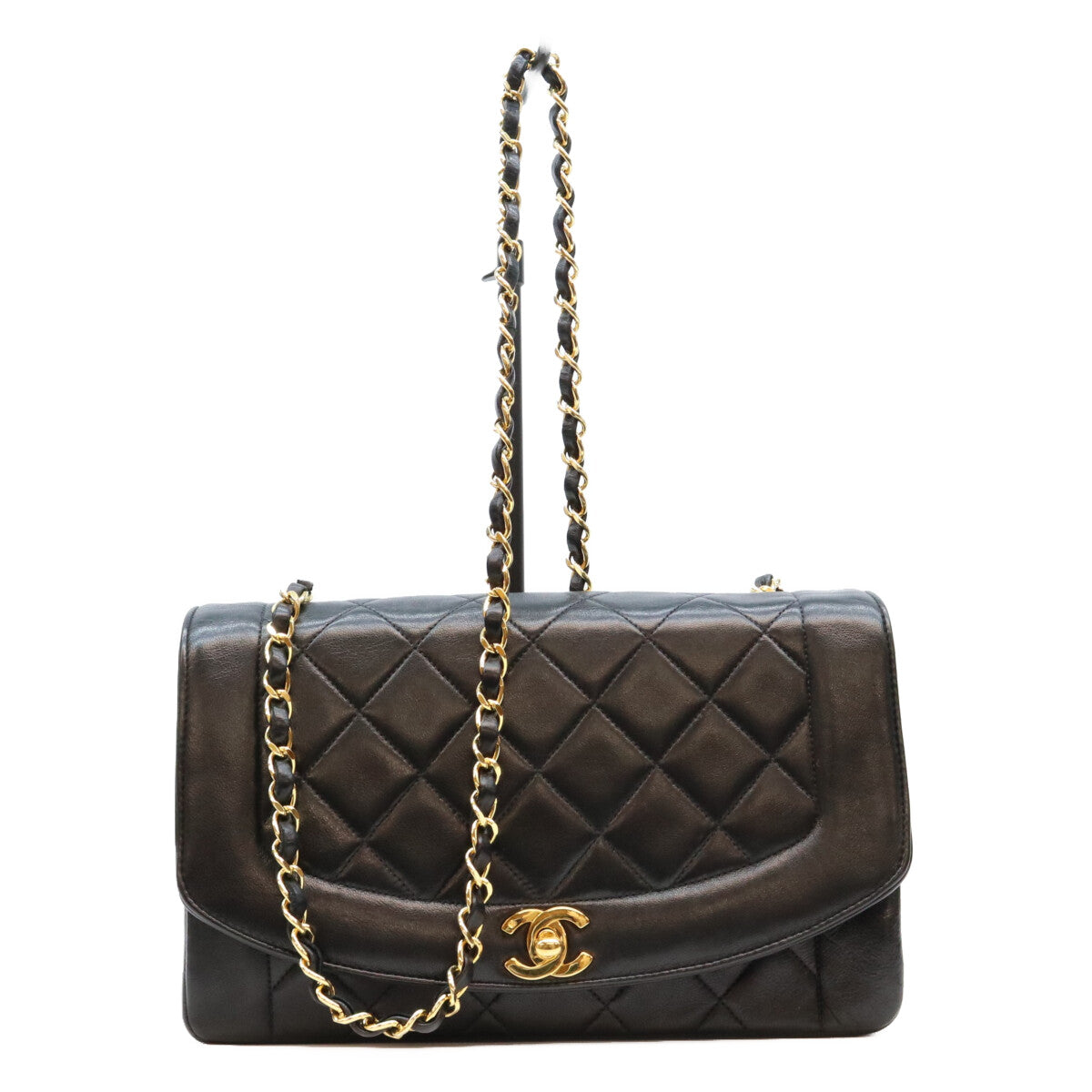 CHANEL シャネル 1番 A01165 黒 ラム ゴールド金具 ダイアナ25 ショルダーバッグ ショルダーバッグ