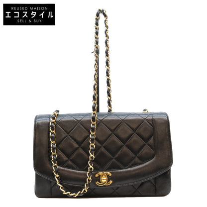 CHANEL シャネル 1番 A01165 黒 ラム ゴールド金具 ダイアナ25 ショルダーバッグ ショルダーバッグ