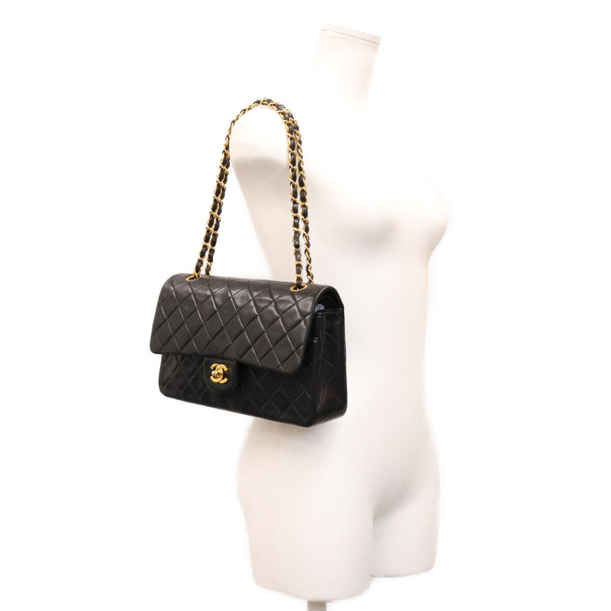 CHANEL シャネル 3番 A01112 黒ラム G金具 マトラッセ25 ショルダーバッグ ショルダーバッグ