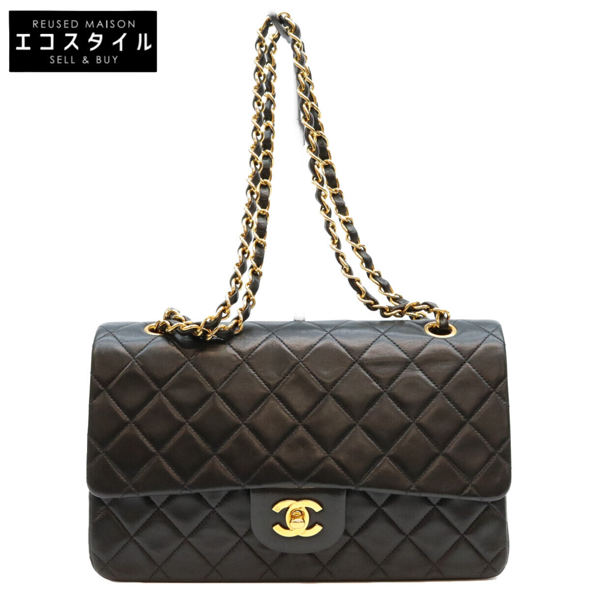CHANEL シャネル 3番 A01112 黒ラム G金具 マトラッセ25 ショルダーバッグ ショルダーバッグ