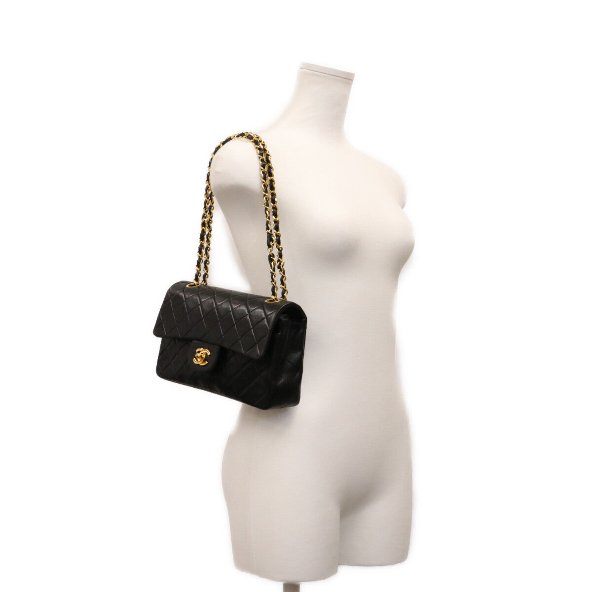 CHANEL シャネル 1番 A01113 黒ラム G金具 マトラッセ23 ショルダーバッグ ショルダーバッグ