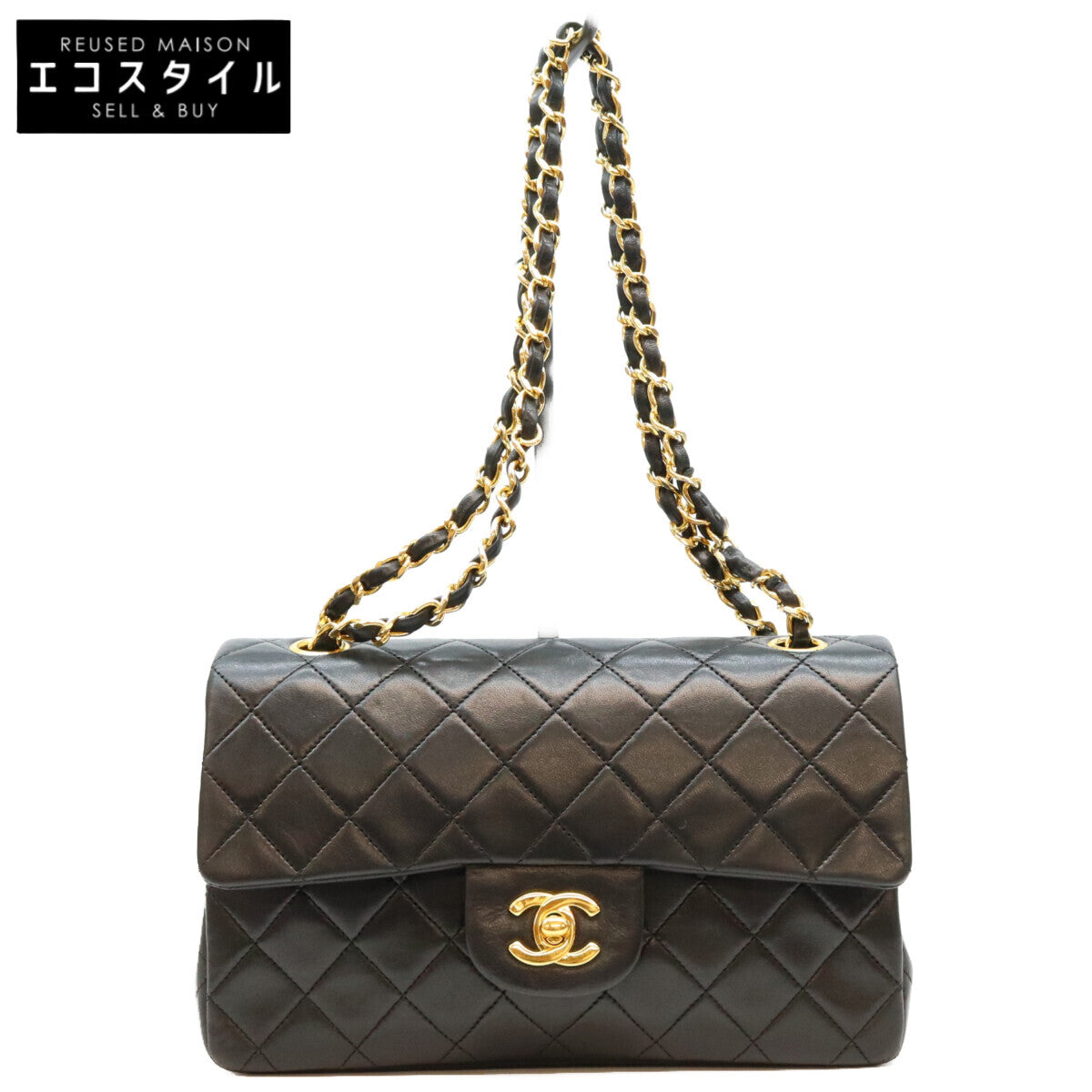 CHANEL シャネル 1番 A01113 黒ラム G金具 マトラッセ23 ショルダーバッグ ショルダーバッグ