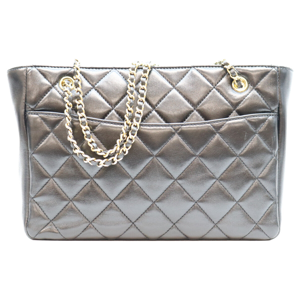 CHANEL シャネル AS5215 黒 ラム G金具 ミニチェーントートバッグ トートバッグ