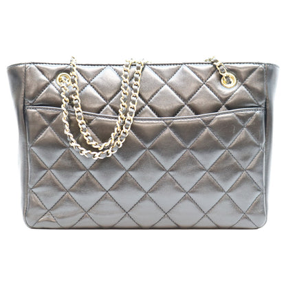 CHANEL シャネル AS5215 黒 ラム G金具 ミニチェーントートバッグ トートバッグ