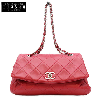 CHANEL シャネル A90694 赤 SV金具 CCカービー カーフスキン マトラッセ フラップバッグ ショルダーバック ショルダーバッグ