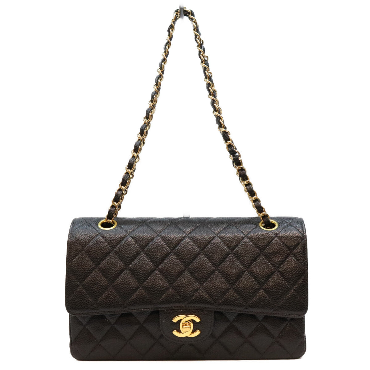 CHANEL シャネル 6番 A01112 黒 キャビア GP金具 内黒 マトラッセ25 ショルダーバッグ ショルダーバッグ